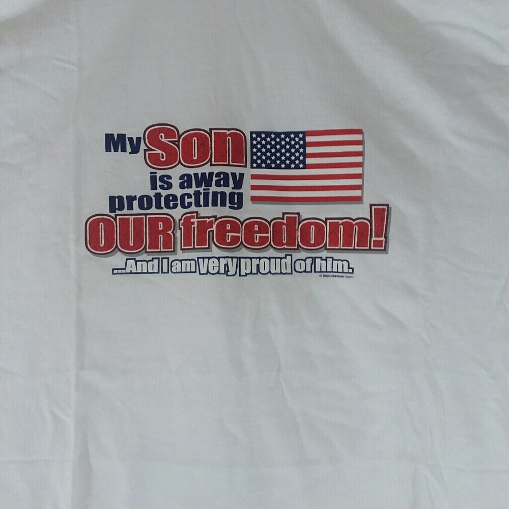 NEW Unisex T-shirt  MY SON IS AWAY PROTECTING..